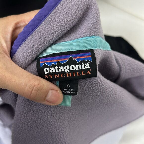 Patagonia Women’s Synchilla Snap T Fleece Pullover Size S Purple Lilac - Picture 13 of 15